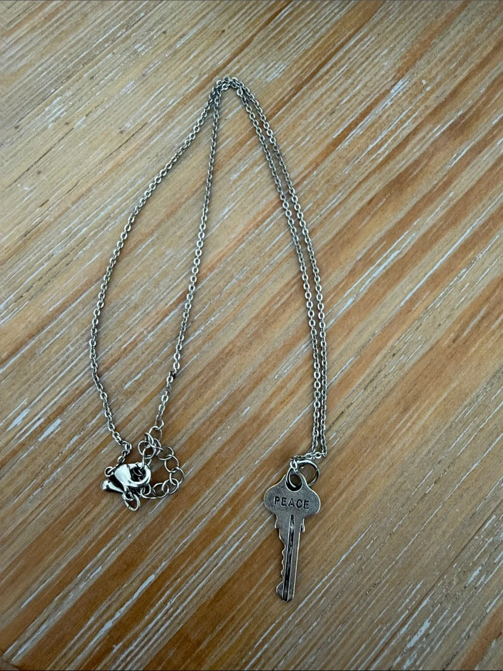 Silver Key Pendant Necklace with 